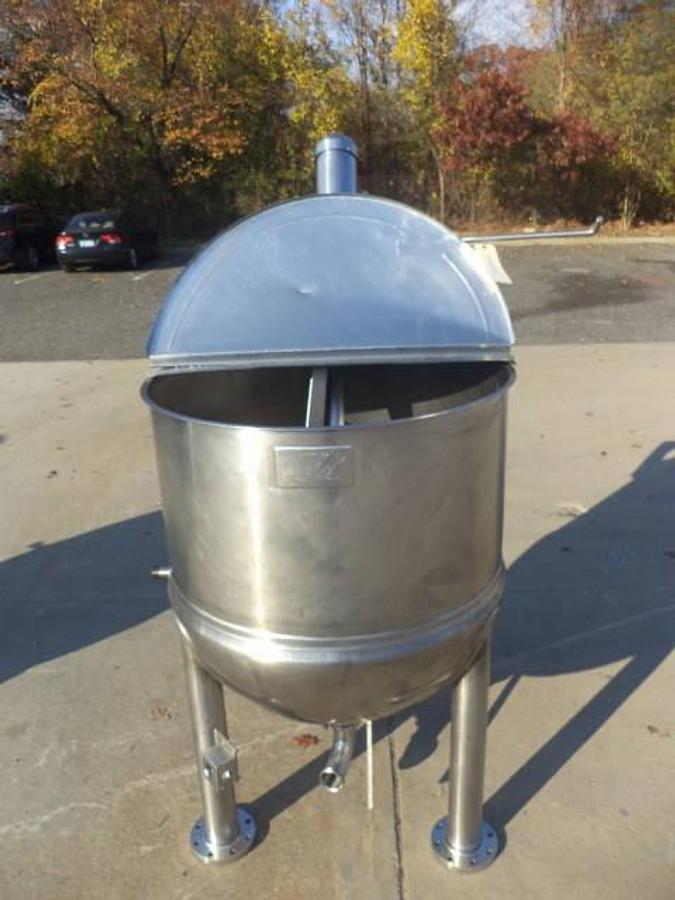 Used 200 Gallon Lee 316 Stainless Steel Scraper Agitated Kettle, 100 PSI Jacket