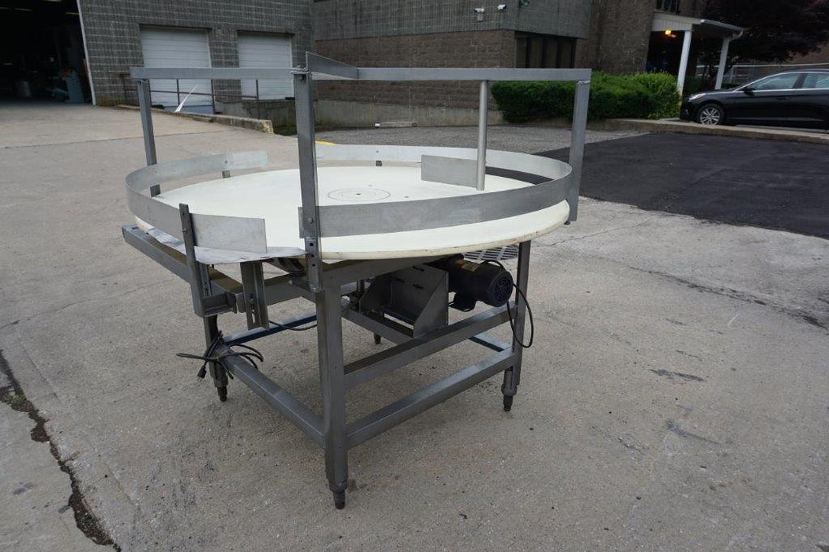 Used 60 Inch Diameter Rotary Unscrambling/Accumulating table, Variable Speed