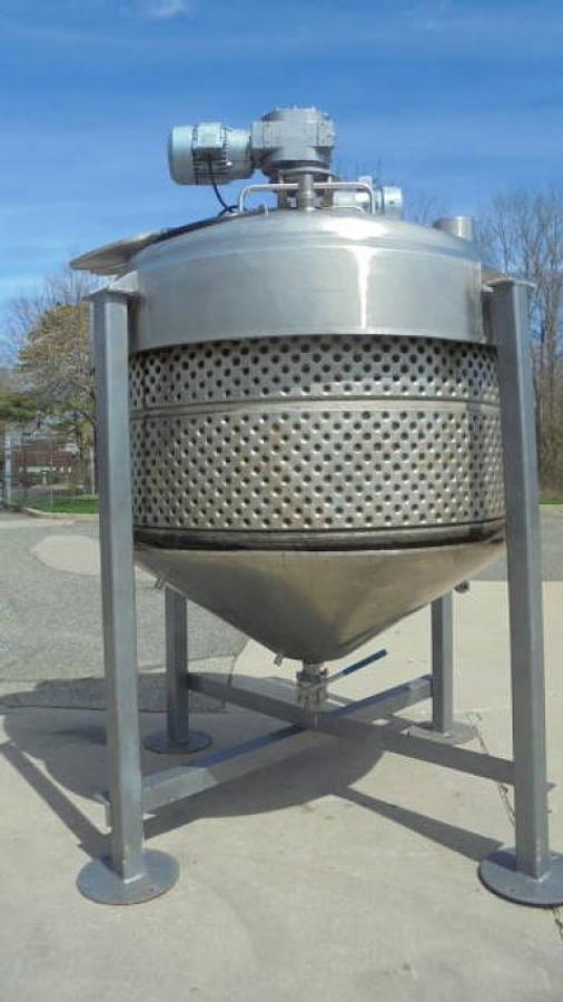 Used 1,000 Gallon Crepaco Jacketed Scraper Agitated Vessel with High Shear Mixing