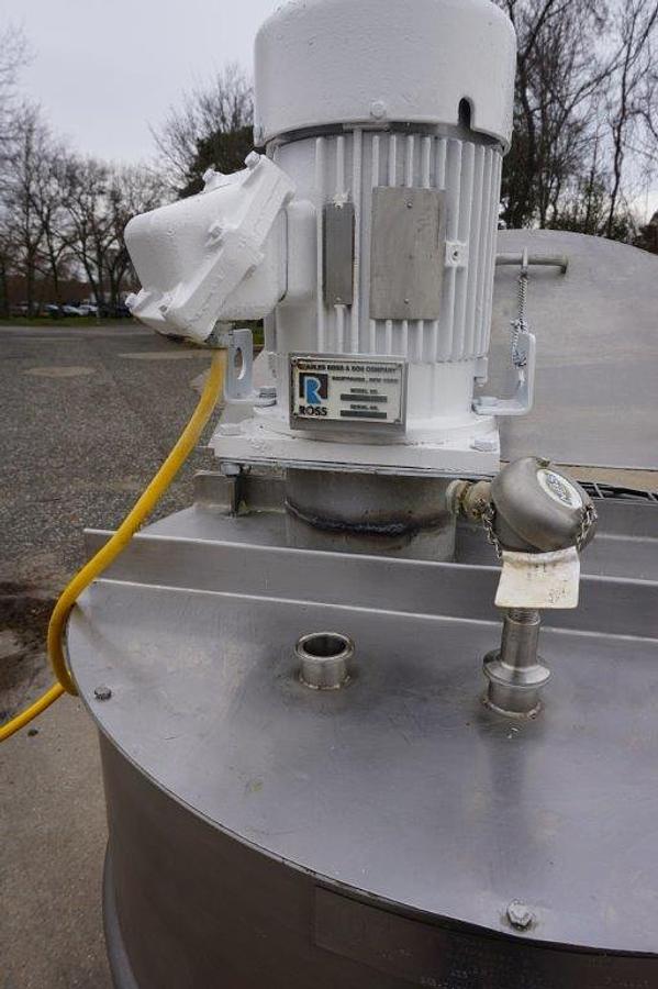 Used 100 Gallon B H  Hubbert Jacketed Kettle With 5 HP Homogenizing Mixer