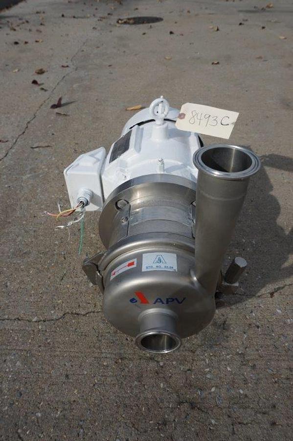 Used APV 2-1/2 In. x 2-1/2 In. Stainless Steel Sanitary Centrifugal Pump, 3HP