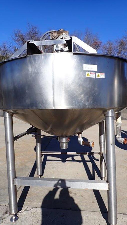Used Chester Jensen 300 Gallon SS Cone Bottom Cooker-Cooler