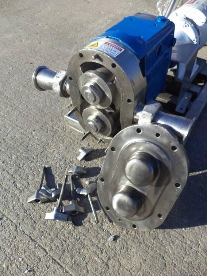 Used Waukesha 30 Stainless Steel Positive Displacement Pump, 2HP Variable Speed-