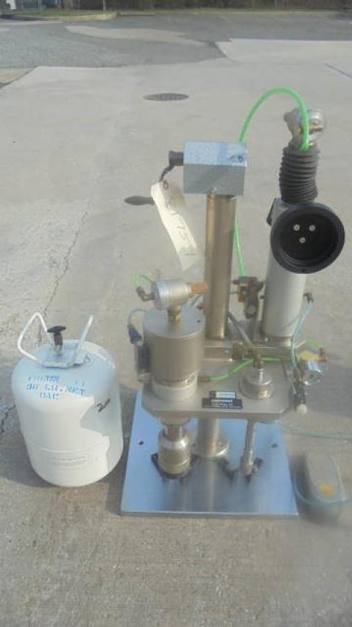 Used Pamasol Aerosol Combination Gasser & Crimper, Foot Pedal Operation