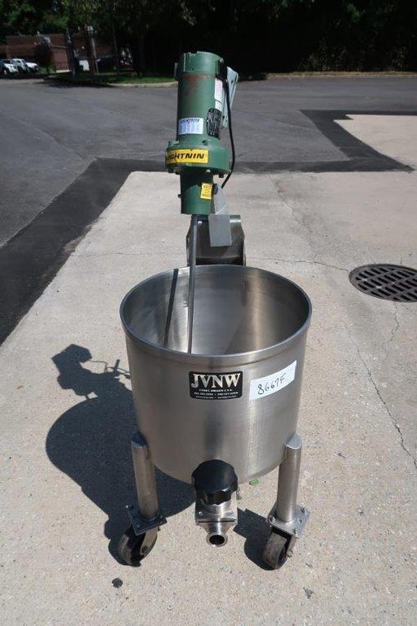 Used 20 Gallon JVNW Stainless Steel Portable Mix Tank