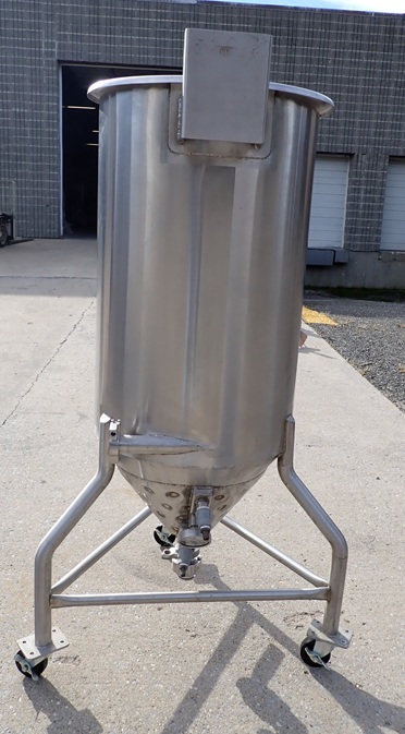 Used 60 Gallon Tank with Jacketed Cone Bottom, Portable