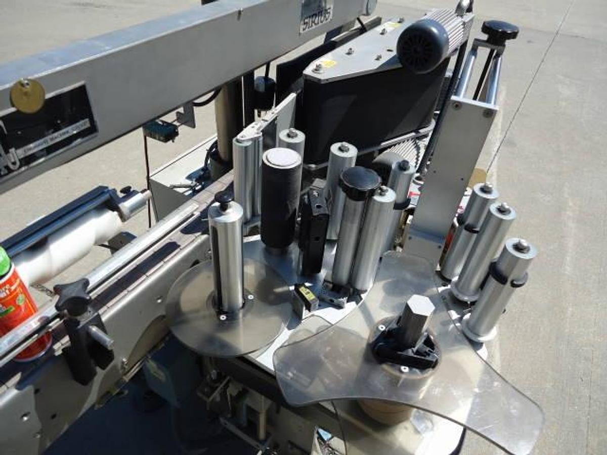 Used HARLAND “SIRIUS” AUTO SPOT/WRAP AROUND PRESSURE SENSITIVE LABELER, In. High Labels
