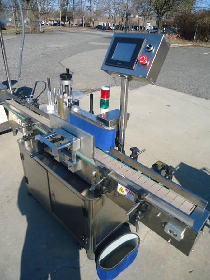 Used Ocean Packing Automatic Spot/Wraparound Pressure Sensitive Labeler, Stainless