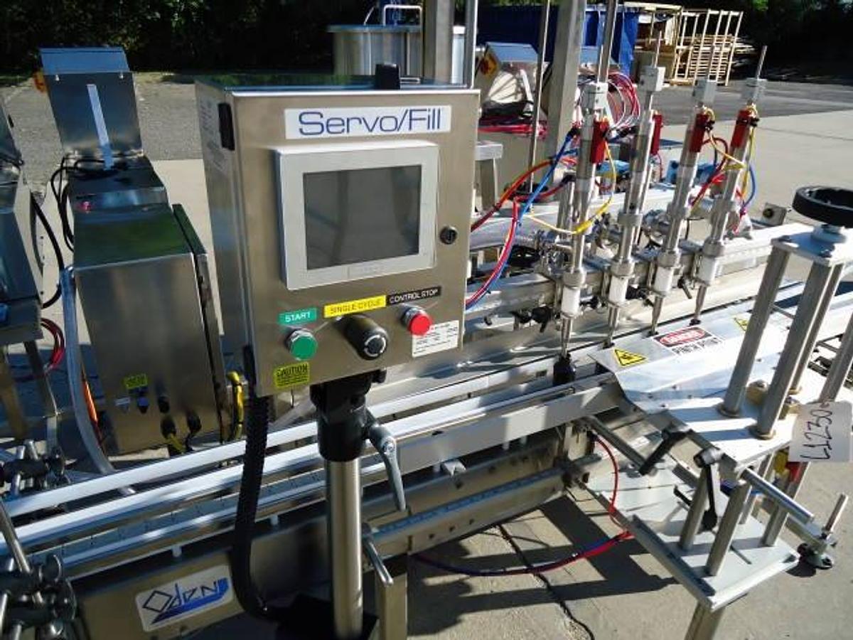 Used Oden “Servo/Fill” Four Head Stainless Modular Automatic Filling System, UNUSED