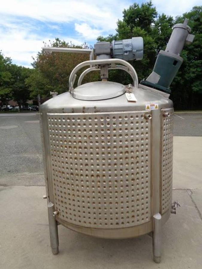 Used 500 Gallon DCI 316 Dimpled Jacketed Stainless Steel Mix Tank