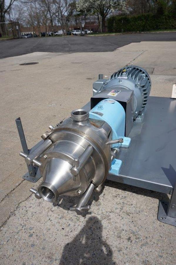 Used Waukesha 15 HP Stainless Horizontal Colloid Mill, Grooved Rotor/Stator