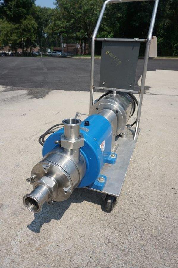 Used Waukesha SP4 Inline Shear Pump/Emulsifier 10HP Stainless Motor