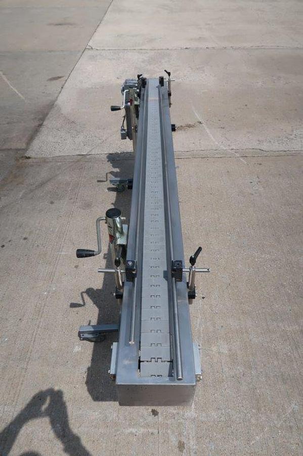 Used AFI 8 Ft. Long Motorized Bottle Conveyor