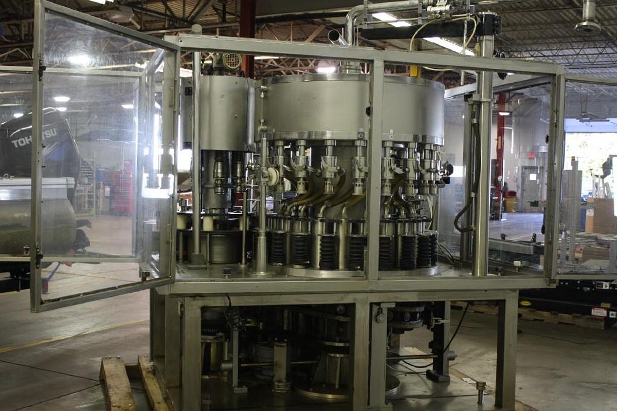 Used Ausere 20 Head Monoblock Rotary Piston Filler and Capper