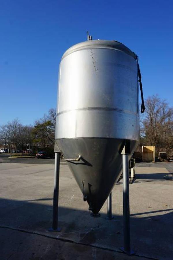 Used 1,500 Gallon Jacketed Cone Bottom Tanks, 316 Stainless Steel (2)