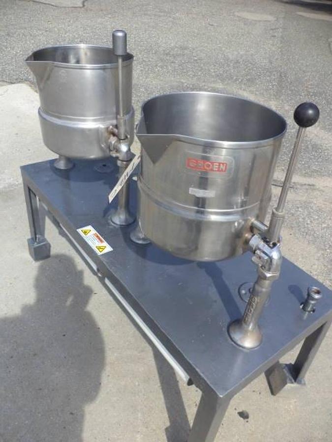 Used 5 Gallon Groen Stainless Steel Jacketed Tilt Kettles (2)