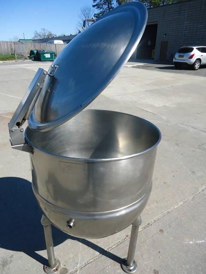 Used 80 Gallon Groen Stainless Steel Jacketed Hemispherical Kettle