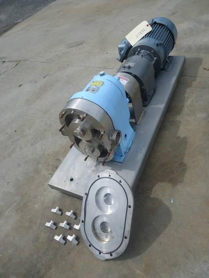 Used Waukesha Size 55 Stainless Steel Positive Displacement Pump, 5 Hp