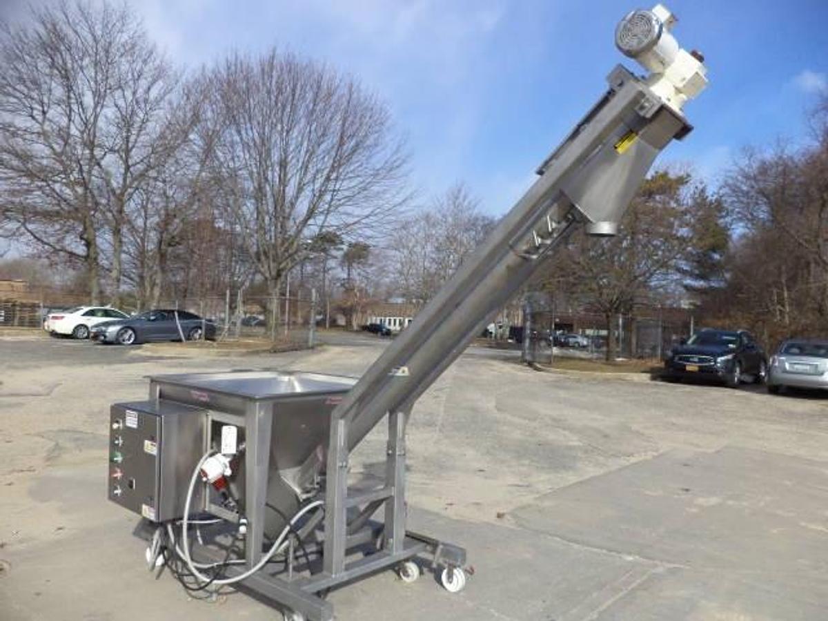 Used Flexicon portable screw conveyor system, all stainless