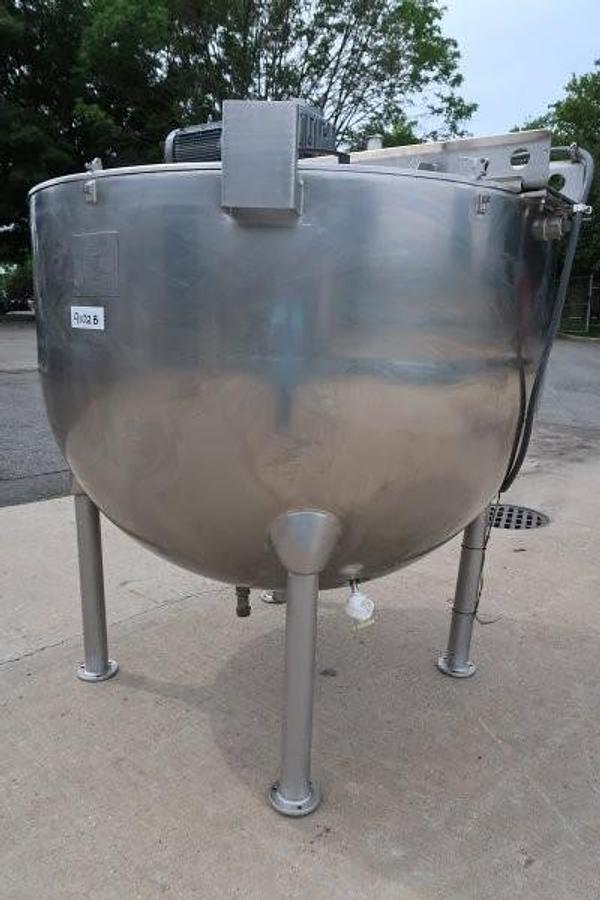 Used 500 Gallon Hamilton SS Jacketed Kettle, Full Sweep