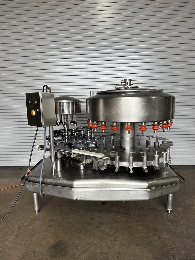 Used Federal 21 Valve Rotary Gallon Bottle Filler with 5 Head Screw Capper