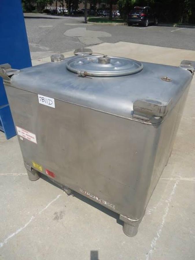 Used 275 Gallon Clawson 316 Stainless Steel Stackable Tote