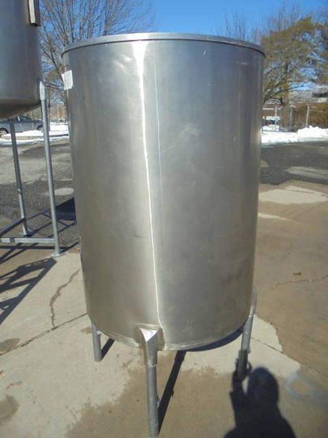 Used 200 Gallon Stainless Steel Vertical Tank, Cone Bottom-