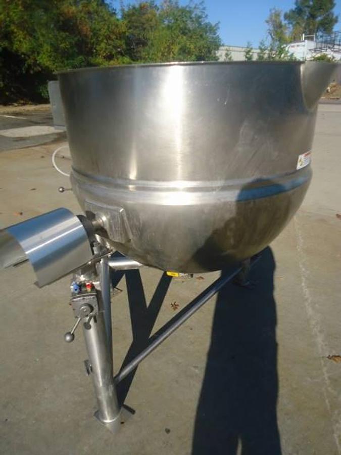 Used 150 Gallon Lee Stainless Steel Hemispherical Tilt Kettle