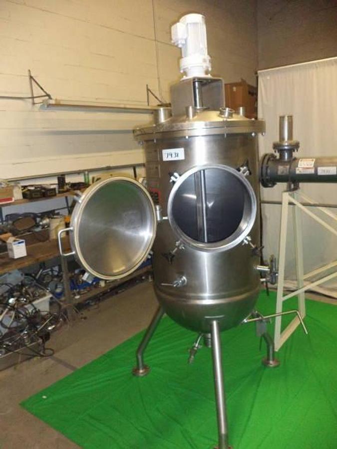 Used 50 Gallon Lee Jacketed Vacuum Agitated Kettle, 316 Stainless Steel