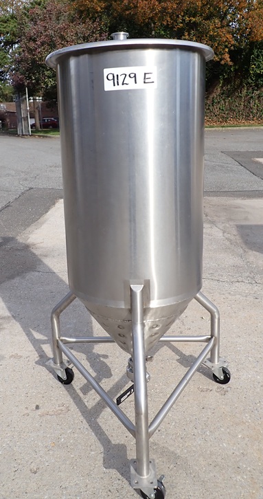 Used 60 Gallon Tank with Jacketed Cone Bottom, Portable