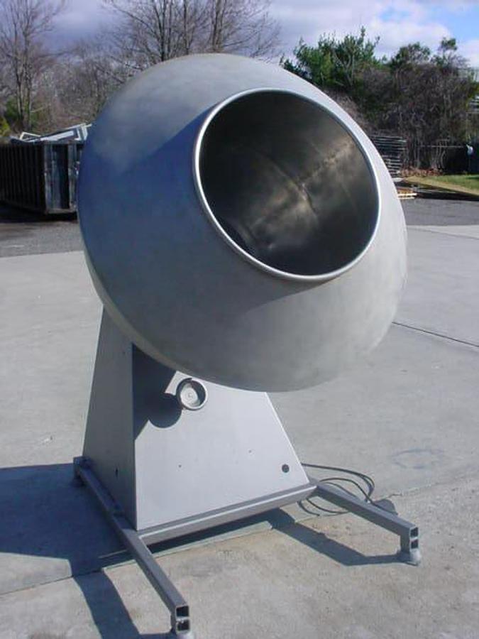 Used STOKES 48″ DIAMETER STAINLESS STEEL COATING PAN, Vari Speed