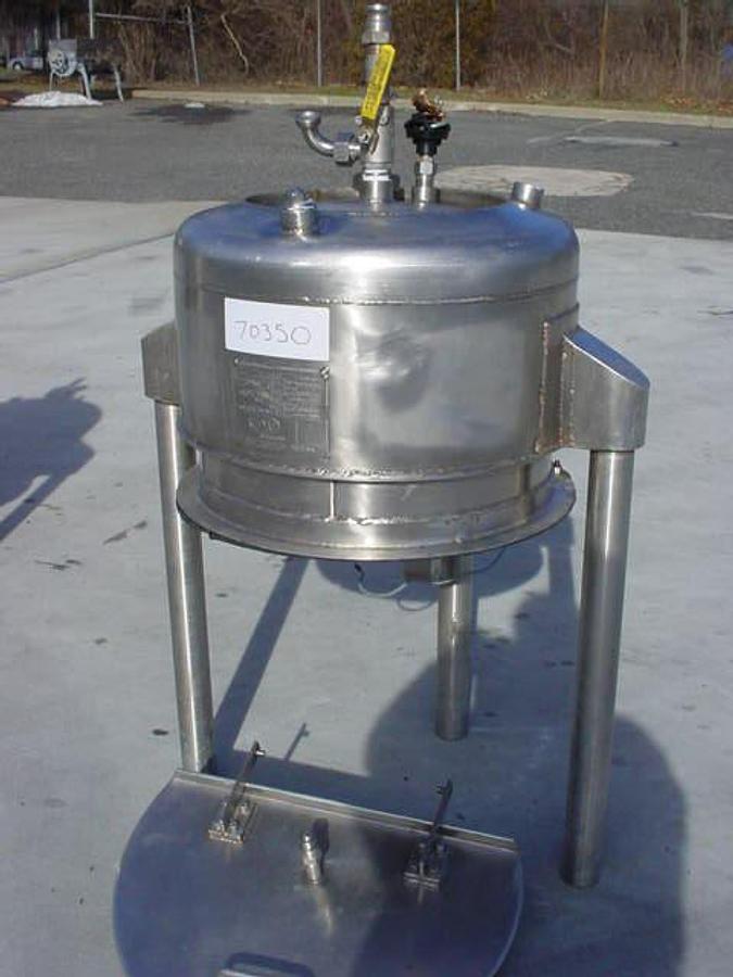 Used 20 Gal. B&g 316 Stainless Kettles/Tanks, 50 Psi Jacket (2)