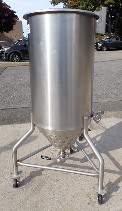 Used 60 Gallon Tank with Jacketed Cone Bottom, Portable