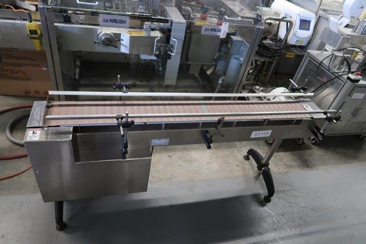 Used NJM/CLI 6 In. x 72 In. SS Bottle Conveyor, Varispeed