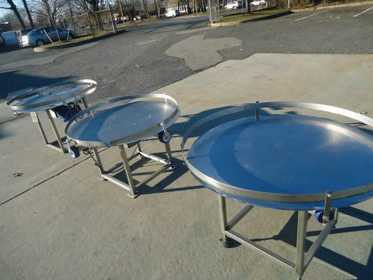 Used 48 In. Stainless Steel Rotary Unscrambling-Accumulating Tables, Ss Base (4)