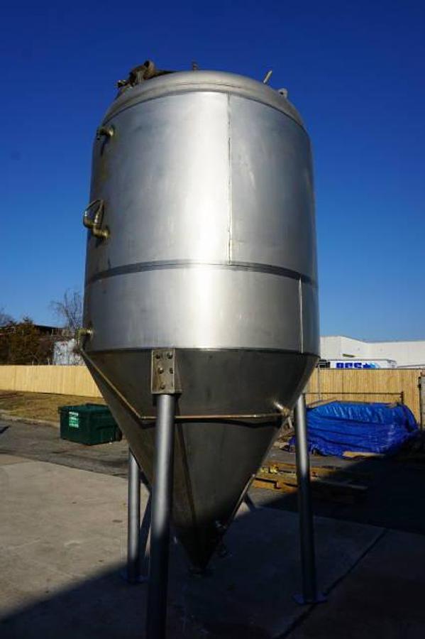 Used 1,500 Gallon Jacketed Cone Bottom Tanks, 316 Stainless Steel (2)