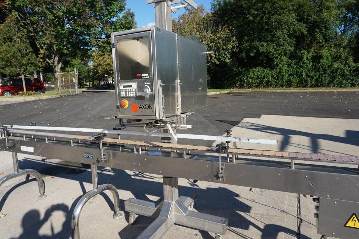 Used Axon EZ-100 Tamper Evident Neck Bander/Sleever, Stainless Steel