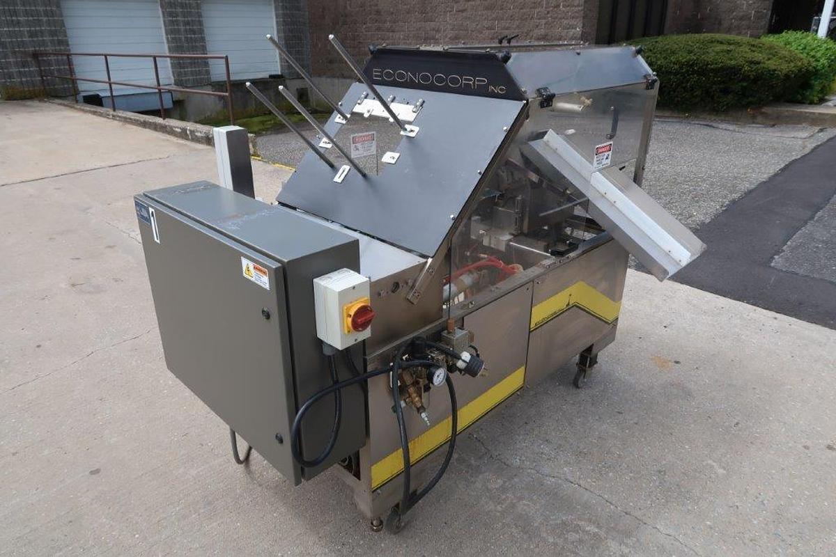 Used Econocorp “Econoseal” E-2000 Cartoner, Hot Glue Sealing
