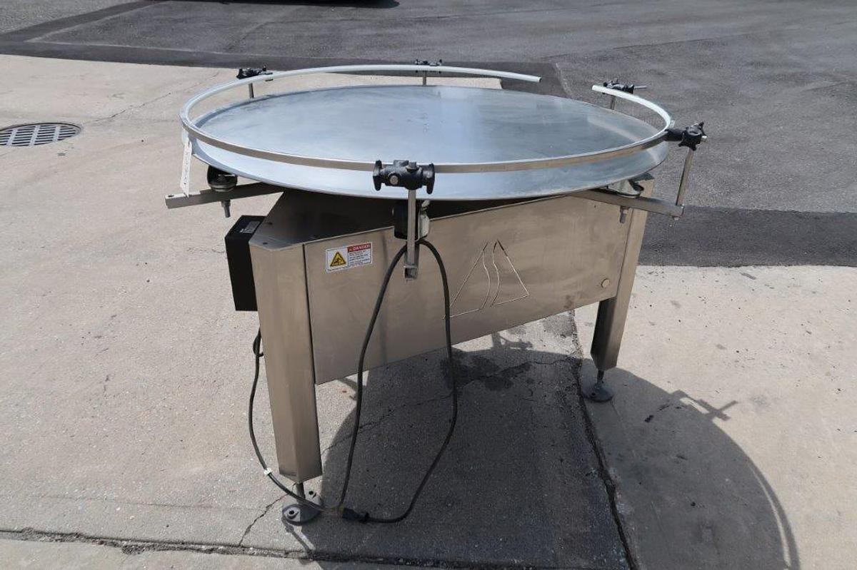 Used 48 In. Apacks Rotary Unscrambling/Accumulating Table, All Stainless, Varispeed