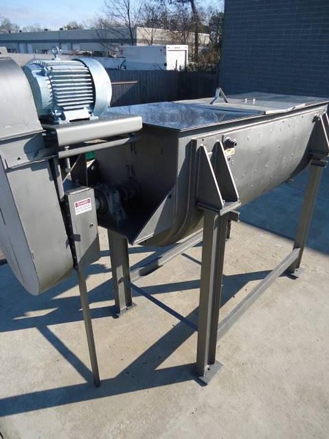 Used 100 Cu.ft. Stainless Jacketed Double Ribbon Blender, 25 Hp
