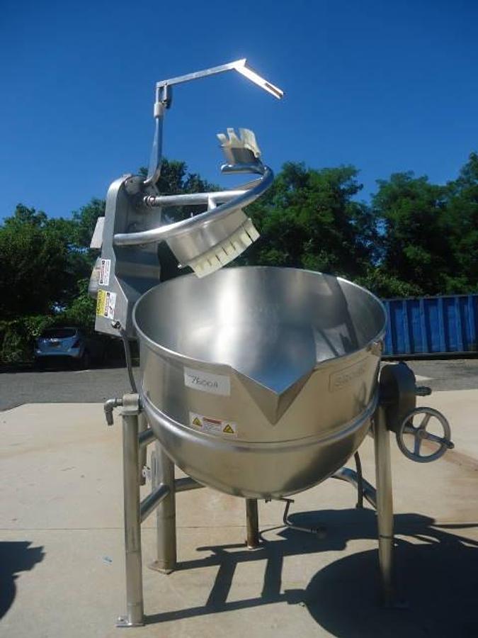 Used 80 Gallon Groen Twin Action Jacketed Mix Kettle, Tilting