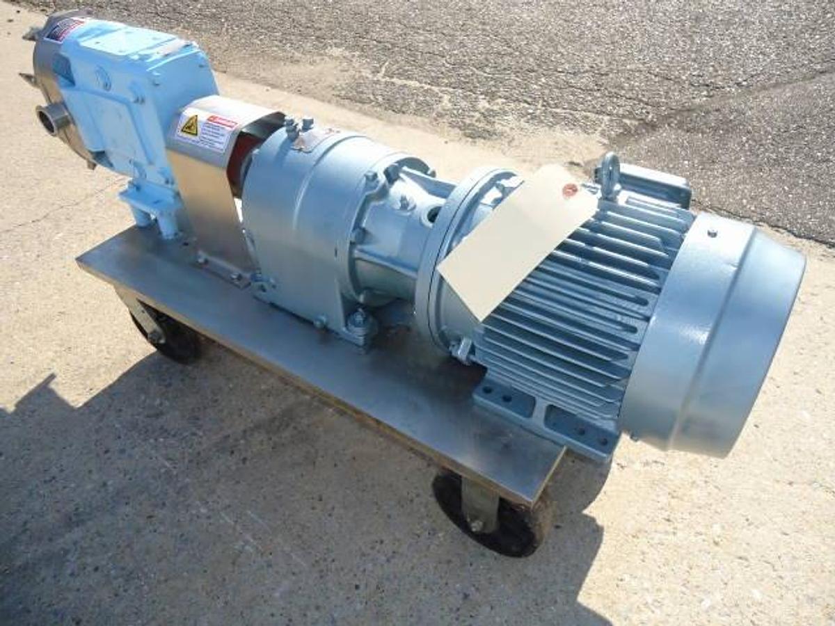 Used Waukesha 30 Stainless Positive Displacement Pump, Stainless Portable Base