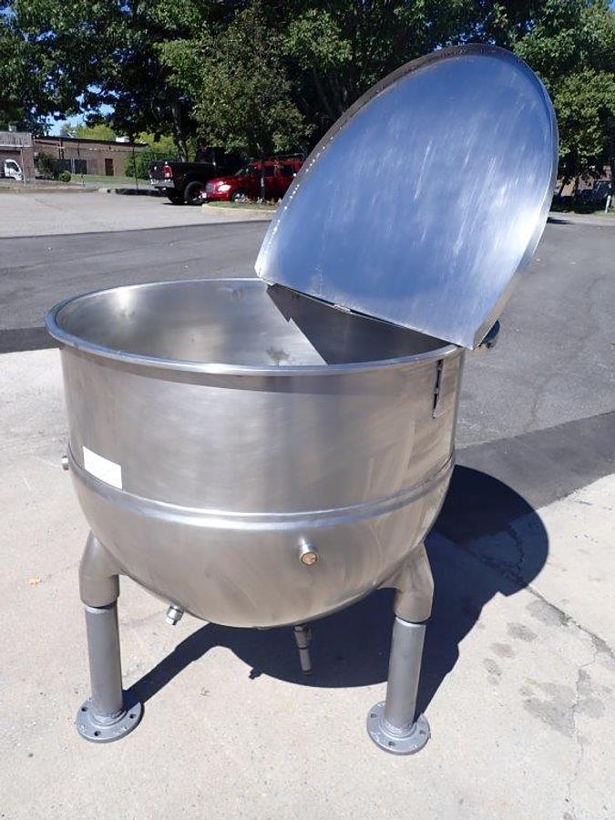 Used 150 Gallon Groen Stainless Steel  Hemispherical Kettle, 45 PSI Jacket 42X34 In