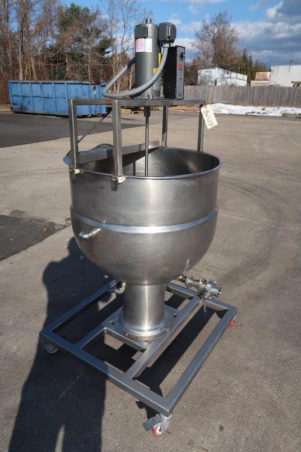 Used 60 Gallon B.H. Hubbert Stainless Steel Mix Kettle, 40 PSI Jacket