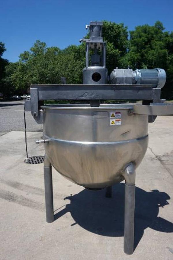 Used 200 Gallon Hamilton Stainless Steel Mixing Kettle, 125 PSI Jacket
