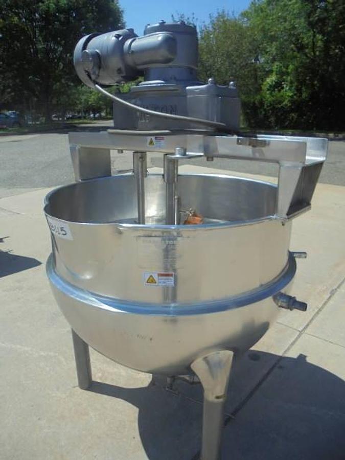 Used 150 Gallon Hamilton Stainless Twin Action Scraper Kettle, 125 PSI Jacket