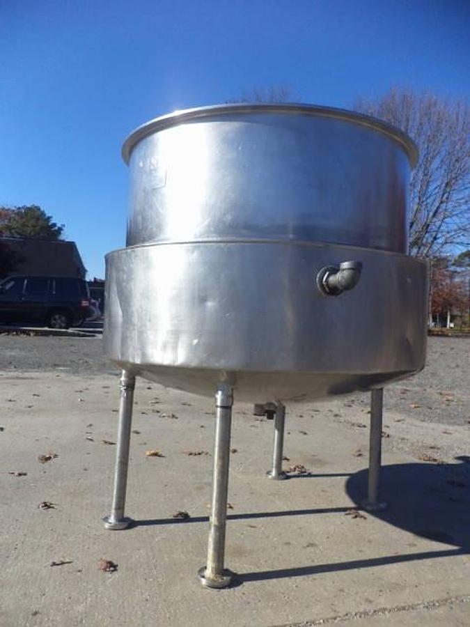 Used 350 Gallon BH Hubbert & Son Stainless  Steel Kettle, 42 PSI Jacket