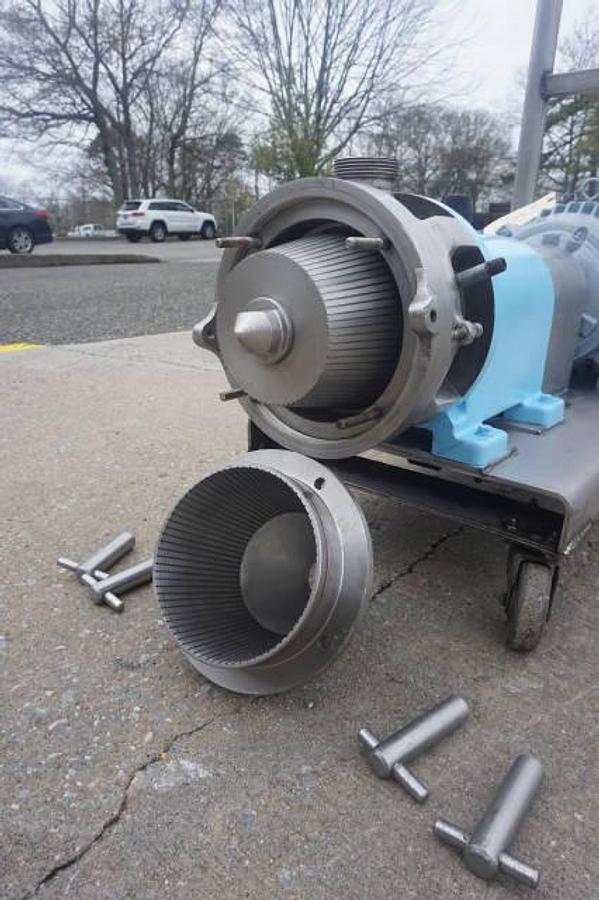 Used Waukesha MS Stainless Steel Horizontal Colloid Mill, Conical Grooved Rotor