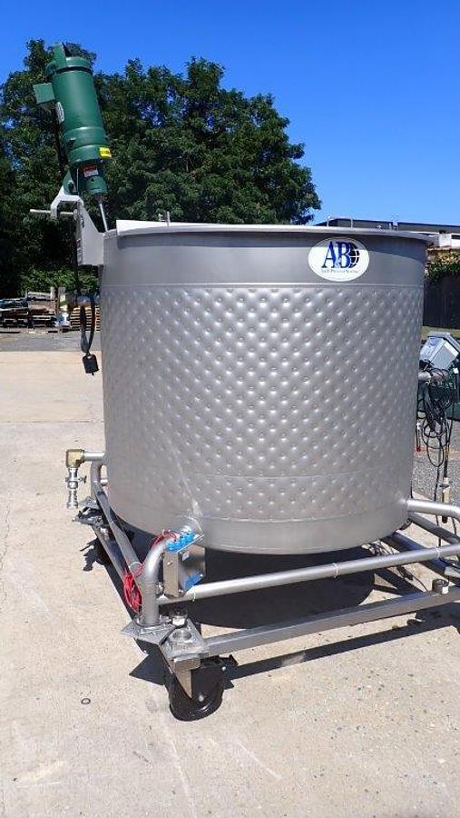 Used 500 Gallon A & B Process SS Dimple Jacketed Mix Tank, 316L