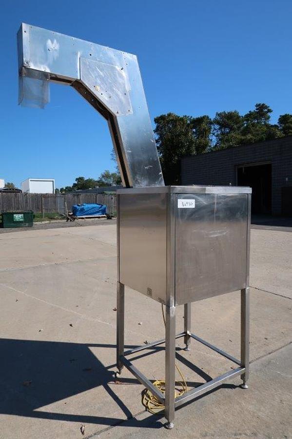 Used Palace Packaging Inclined Cleated Belt Conveyor, SS, Variable Speed